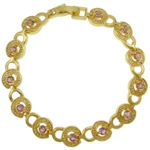 New Elegant Vintage 30s Style Amethyst CZ Bracelet